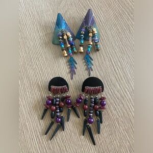 Boho statement earrings 2 pairs